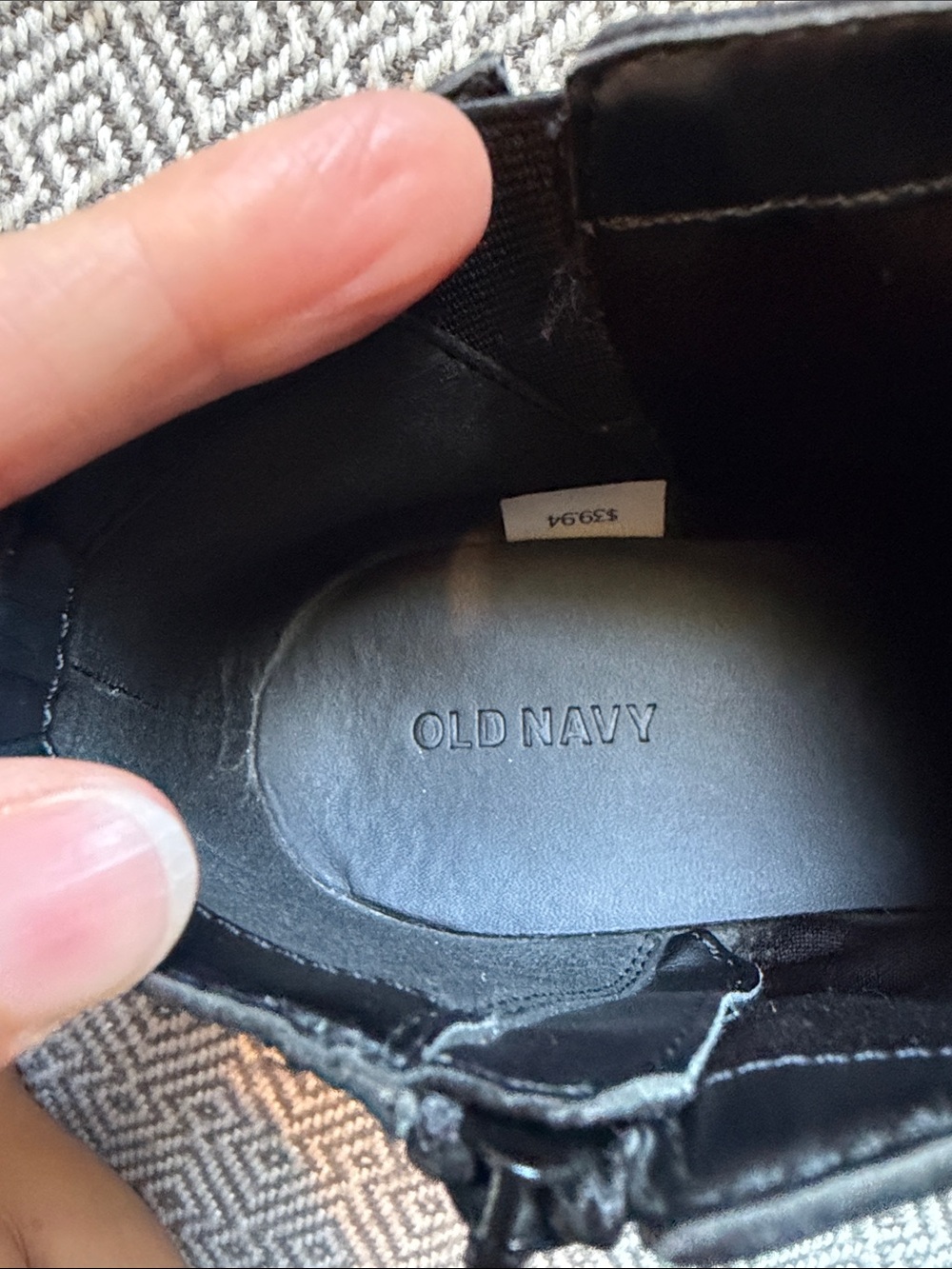 Old Navy Black Pointed Toe Ankle Booties - Picture 10 of 13